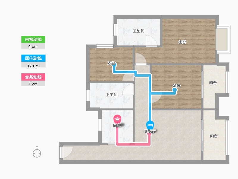 福建省-泉州市-东海湾门第-84.00-户型库-动静线