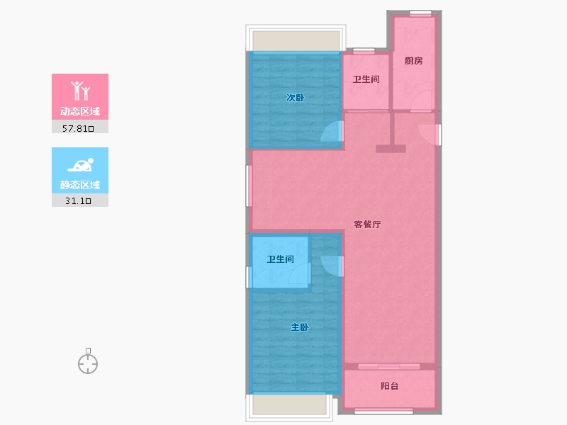 江苏省-苏州市-保利正荣堂悦-80.00-户型库-动静分区