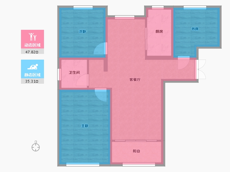 甘肃省-兰州市-轨道城市曙光-90.91-户型库-动静分区