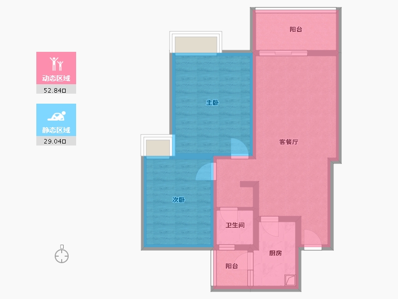 四川省-资阳市-多弗绿城诚园-72.00-户型库-动静分区