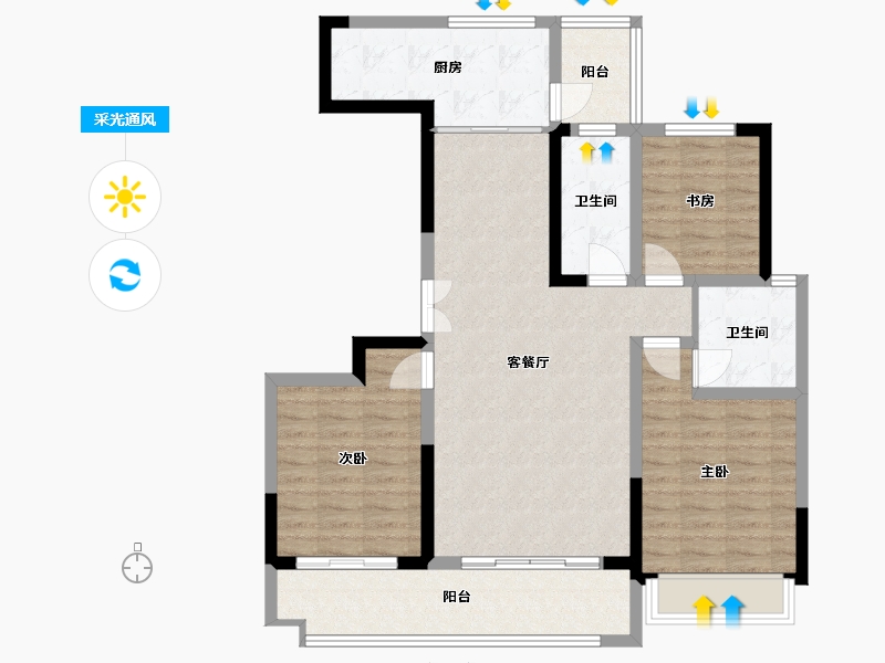 山东省-滨州市-儒苑上邦-112.24-户型库-采光通风