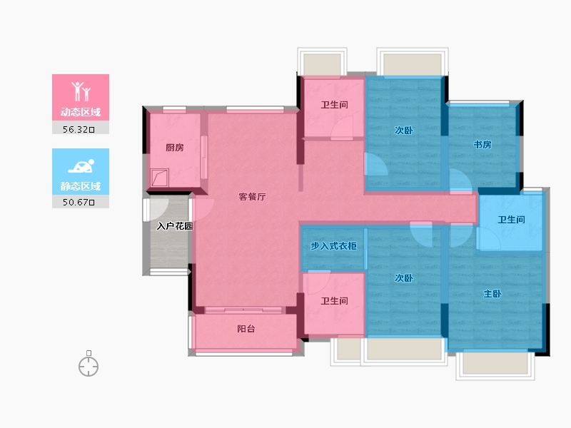 广东省-广州市-桐悦花园-82.40-户型库-动静分区