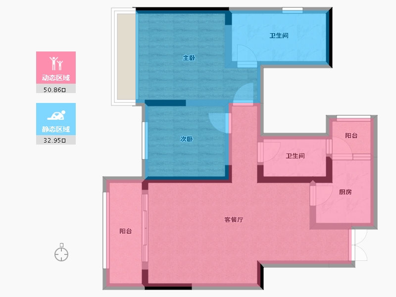 北京-北京市-环球贸易中心-D座-84.80-户型库-动静分区