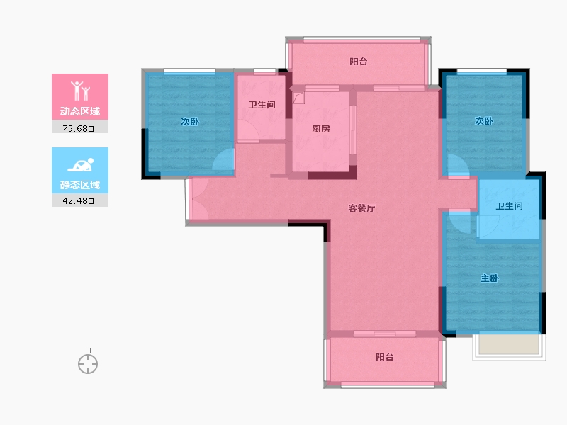 河南省-驻马店市-信合壹号院-104.80-户型库-动静分区