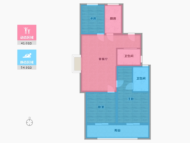 江苏省-苏州市-保利正荣堂悦-85.60-户型库-动静分区