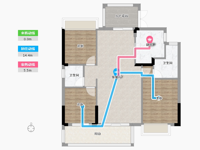 湖北省-天门市-碧水园-119.84-户型库-动静线