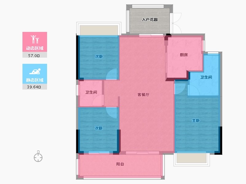 湖北省-天门市-碧水园-119.84-户型库-动静分区