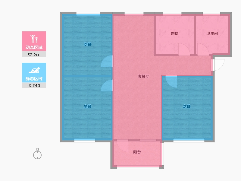 河南省-驻马店市-飞龙小区-94.60-户型库-动静分区