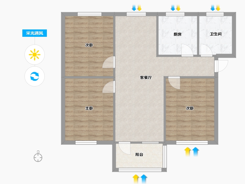 河南省-驻马店市-飞龙小区-94.60-户型库-采光通风