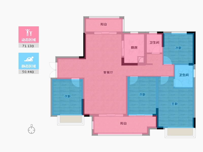 河南省-南阳市-邓州府前壹号院-114.61-户型库-动静分区