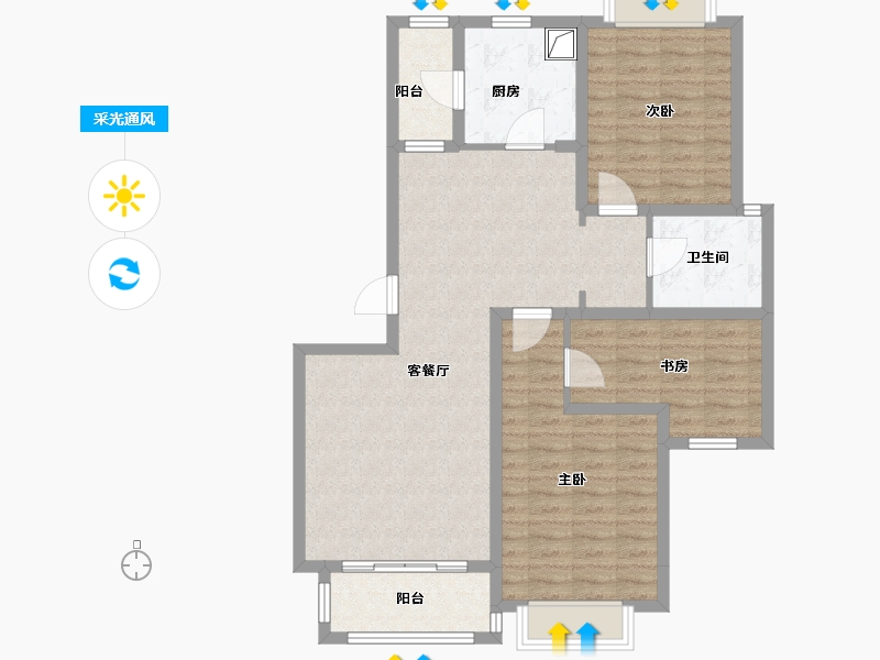 四川省-成都市-新里维多利亚公寓-97.00-户型库-采光通风