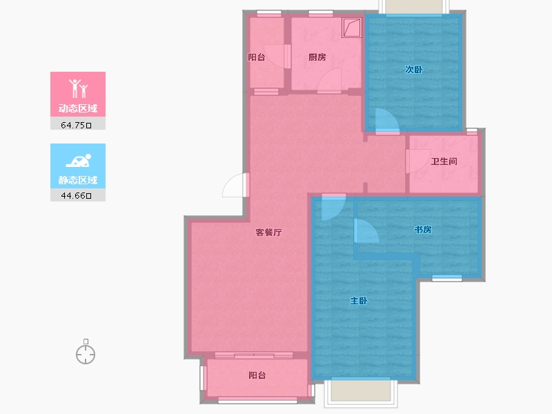 四川省-成都市-新里维多利亚公寓-97.00-户型库-动静分区