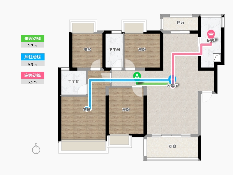 广西壮族自治区-柳州市-晨华金湾御府-110.40-户型库-动静线