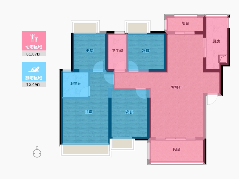 广西壮族自治区-柳州市-晨华金湾御府-110.40-户型库-动静分区