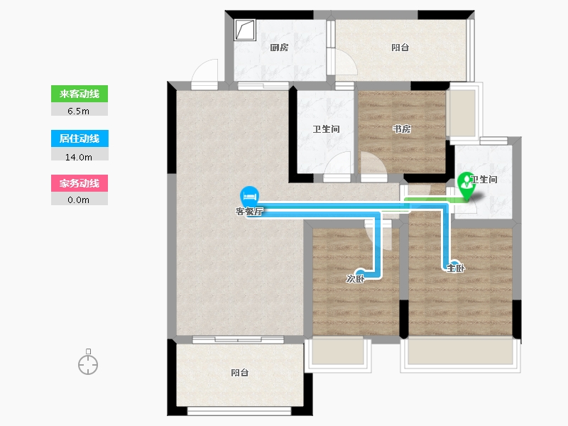 四川省-南充市-翡翠城二期-74.74-户型库-动静线