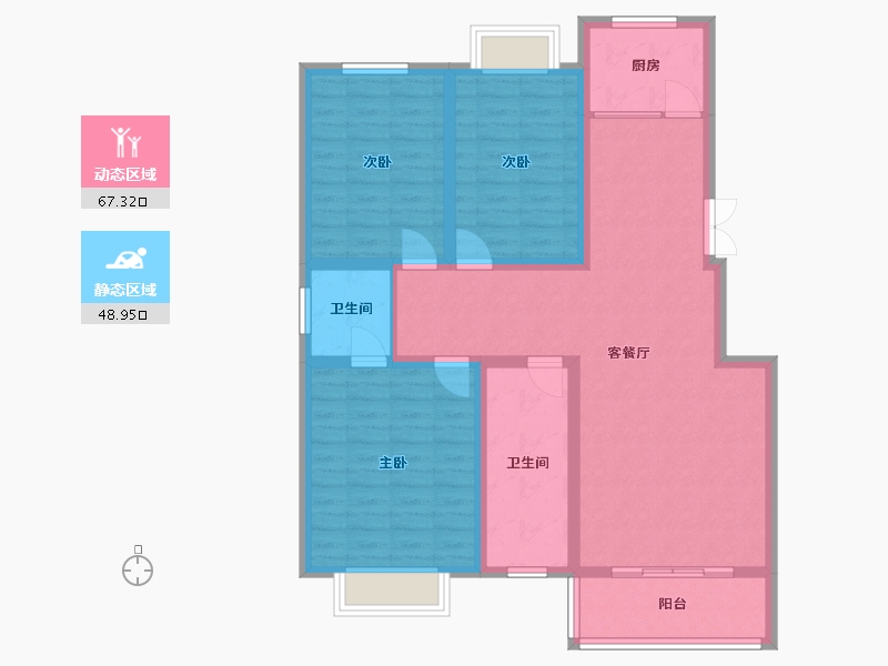 河南省-平顶山市-印象佳苑-104.00-户型库-动静分区