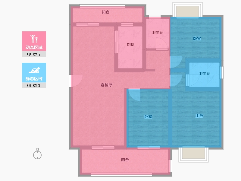 安徽省-池州市-碧桂园东至首府-92.68-户型库-动静分区