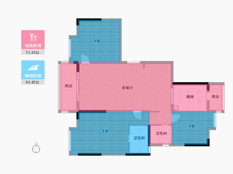 湖北省-武汉市-金地悦海湾-120.00-户型库-动静分区