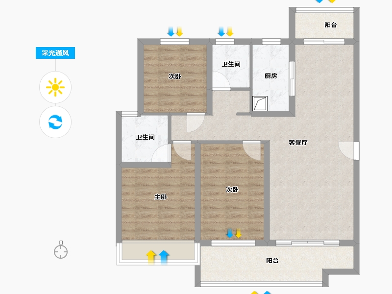 陕西省-宝鸡市-礼乐首府-99.20-户型库-采光通风