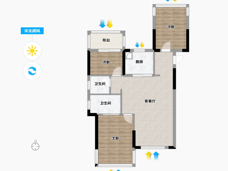 广西壮族自治区-南宁市-建发央玺-77.60-户型库-采光通风