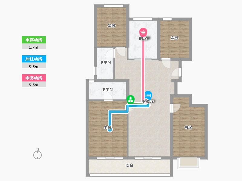 浙江省-宁波市-春来晓园-108.80-户型库-动静线