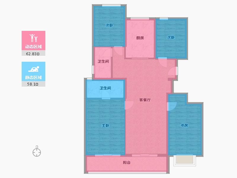 浙江省-宁波市-春来晓园-108.80-户型库-动静分区