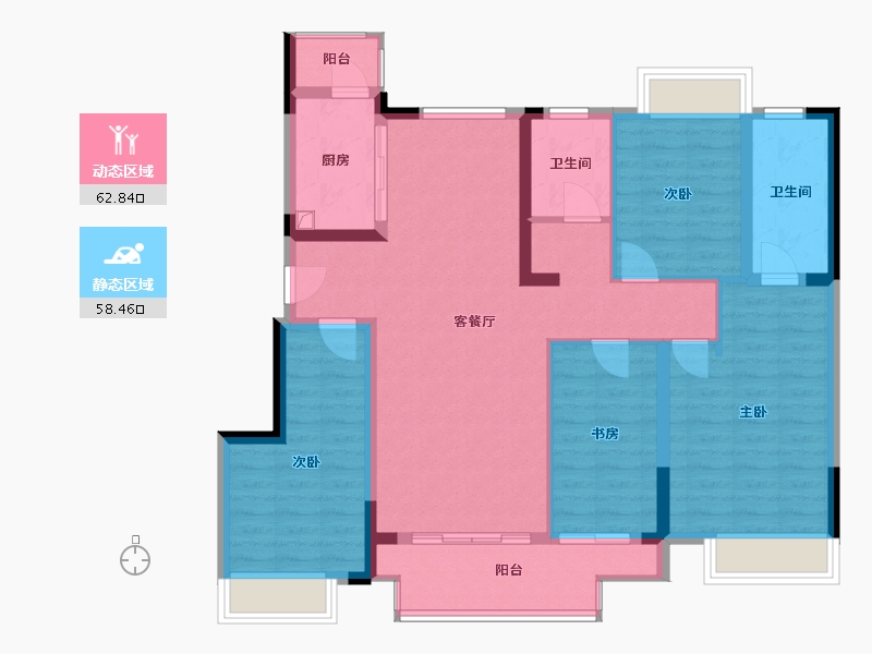 江西省-赣州市-龙湖华海双珑原著-108.00-户型库-动静分区