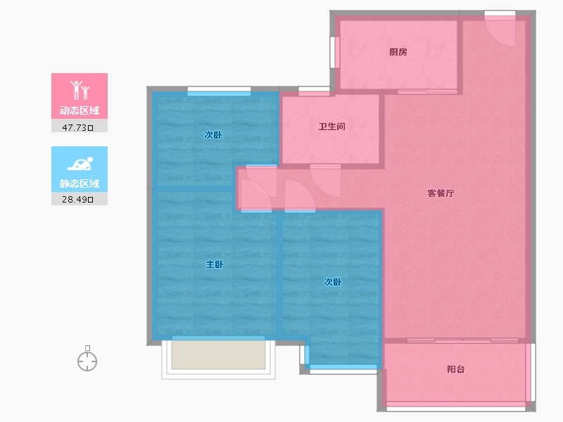 安徽省-阜阳市-恒大绿洲-72.91-户型库-动静分区