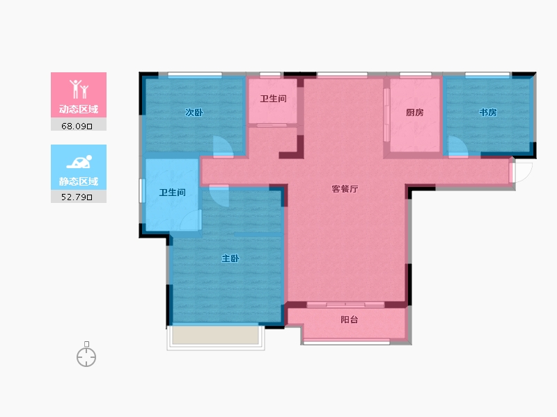 河南省-漯河市-建业桂圆-107.23-户型库-动静分区