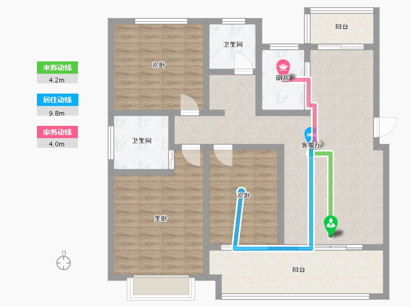 河南省-郑州市-陈砦嘉苑-113.60-户型库-动静线