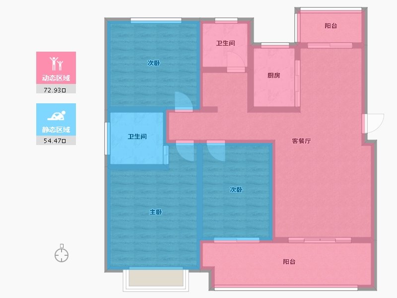 河南省-郑州市-陈砦嘉苑-113.60-户型库-动静分区