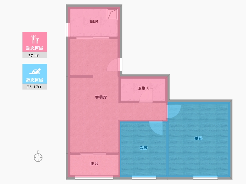 北京-北京市-新华里-12号院-62.40-户型库-动静分区