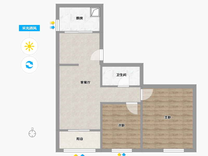 北京-北京市-新华里-12号院-62.40-户型库-采光通风