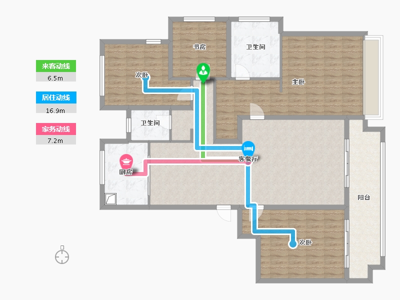 浙江省-金华市-江湾嘉园-150.00-户型库-动静线