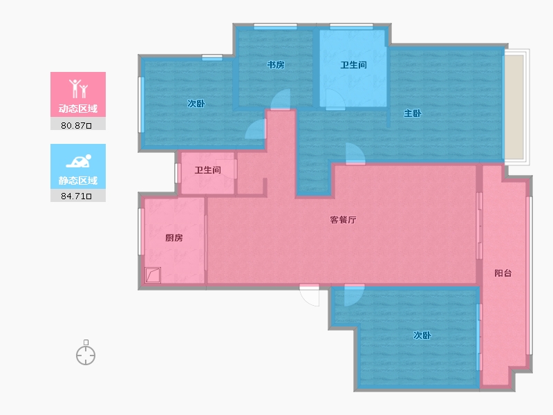 浙江省-金华市-江湾嘉园-150.00-户型库-动静分区