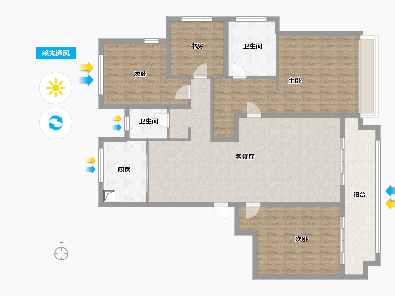 浙江省-金华市-江湾嘉园-150.00-户型库-采光通风