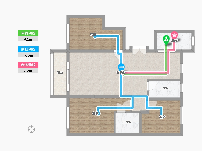 河北省-张家口市-凤凰城一期-95.20-户型库-动静线