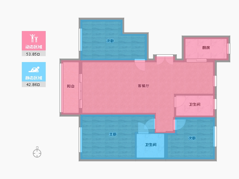 河北省-张家口市-凤凰城一期-95.20-户型库-动静分区