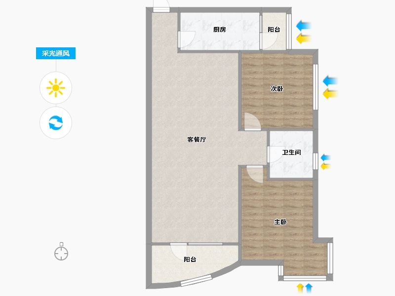 山东省-青岛市-傲海星城-87.20-户型库-采光通风