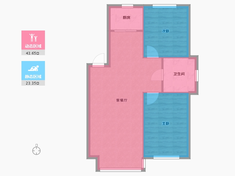 辽宁省-铁岭市-惠安小区-55.20-户型库-动静分区