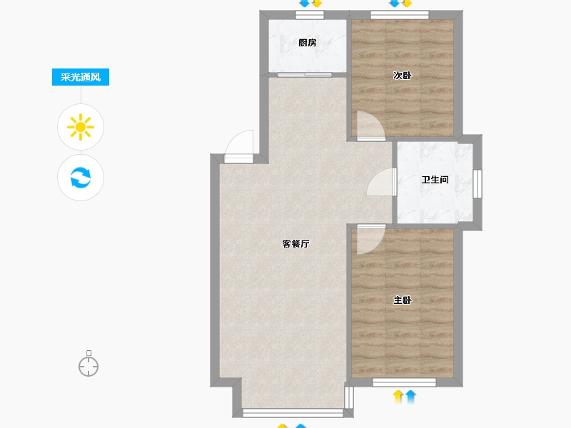 辽宁省-铁岭市-惠安小区-55.20-户型库-采光通风