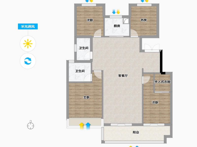 浙江省-嘉兴市-优佳花苑-96.00-户型库-采光通风