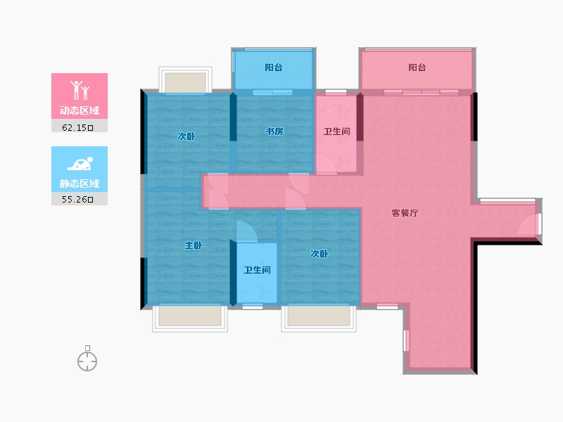 广西壮族自治区-南宁市-广西海达建筑工程总公司回迁房-110.11-户型库-动静分区