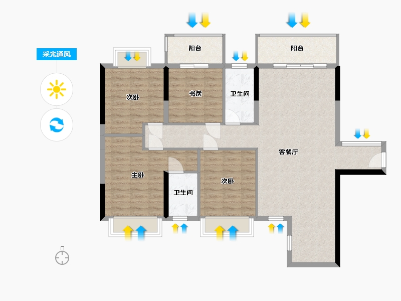 广西壮族自治区-南宁市-广西海达建筑工程总公司回迁房-110.11-户型库-采光通风