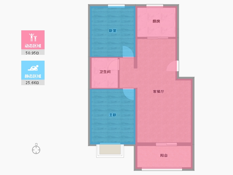 河北省-石家庄市-碧桂园云樾风华-68.80-户型库-动静分区