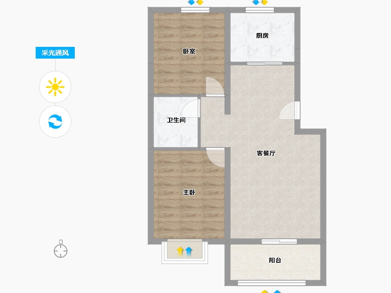 河北省-石家庄市-碧桂园云樾风华-68.80-户型库-采光通风