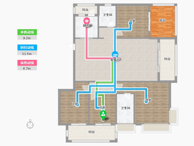 河南省-平顶山市-龙湖壹号-156.86-户型库-动静线