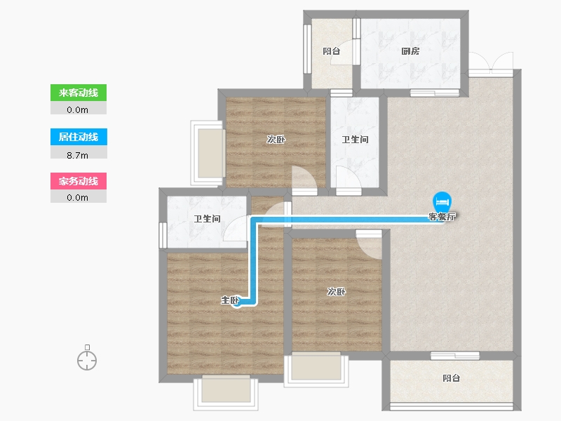 四川省-成都市-滨湖东岸花园-93.60-户型库-动静线