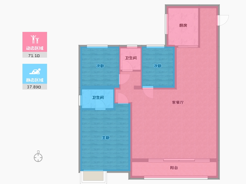 山西省-太原市-保利天郡-108.90-户型库-动静分区