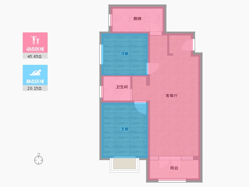 河北省-石家庄市-华远海蓝和光-70.40-户型库-动静分区